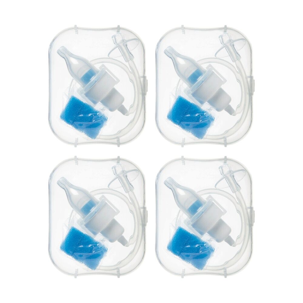Nuby Breathe-Eez Baby Nasal Aspirator w/ Travel Case Safe Easy Clean Blue (4 Pack)