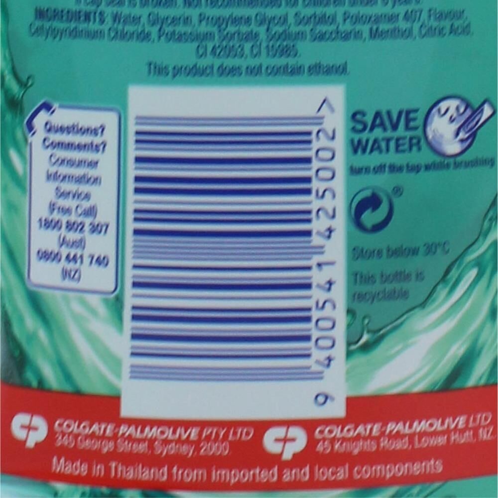 Colgate 500ml Plax Refreshing Freshmint Oral Dental Mouthwash Breath Freshener — image 3