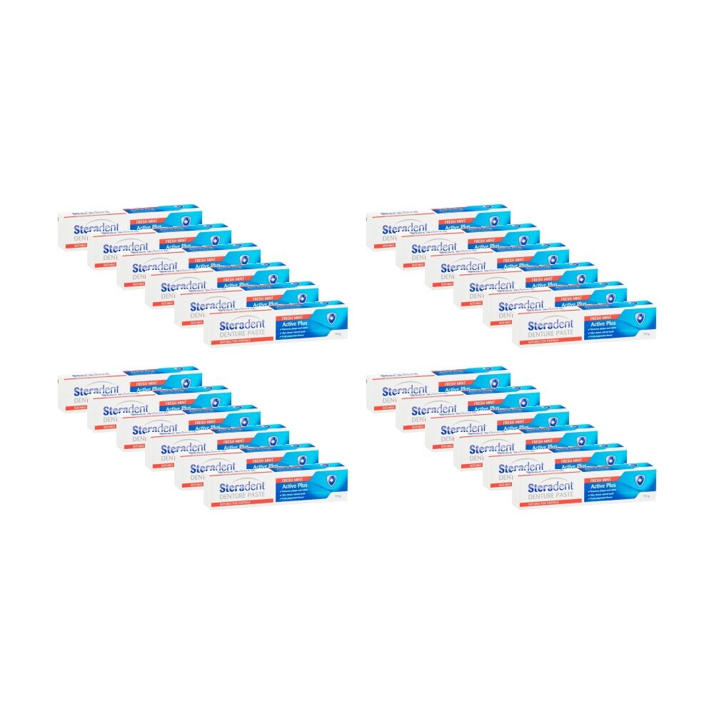 Steradent Denture Paste Active Plus Fresh Mint Oral Care For Partials 115g (24 Pack)