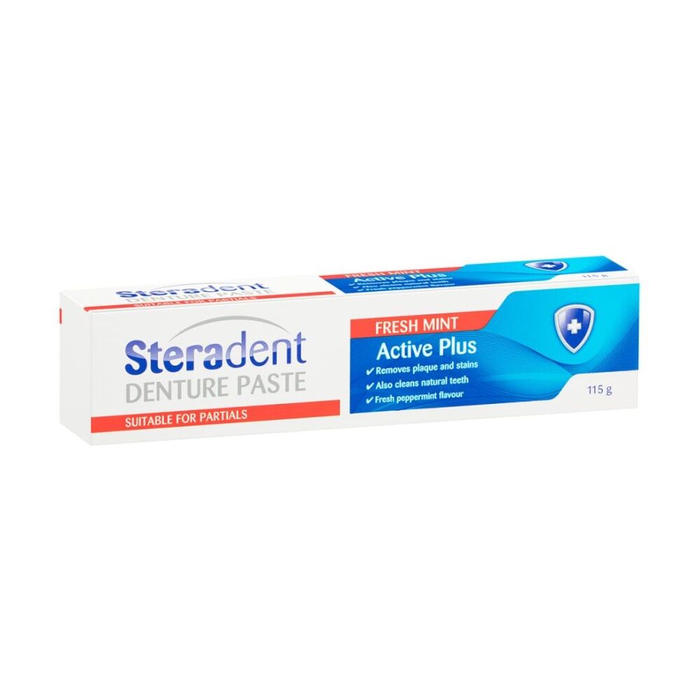 Steradent Denture Paste Active Plus Fresh Mint Oral Care For Partials 115g (24 Pack) — image 2