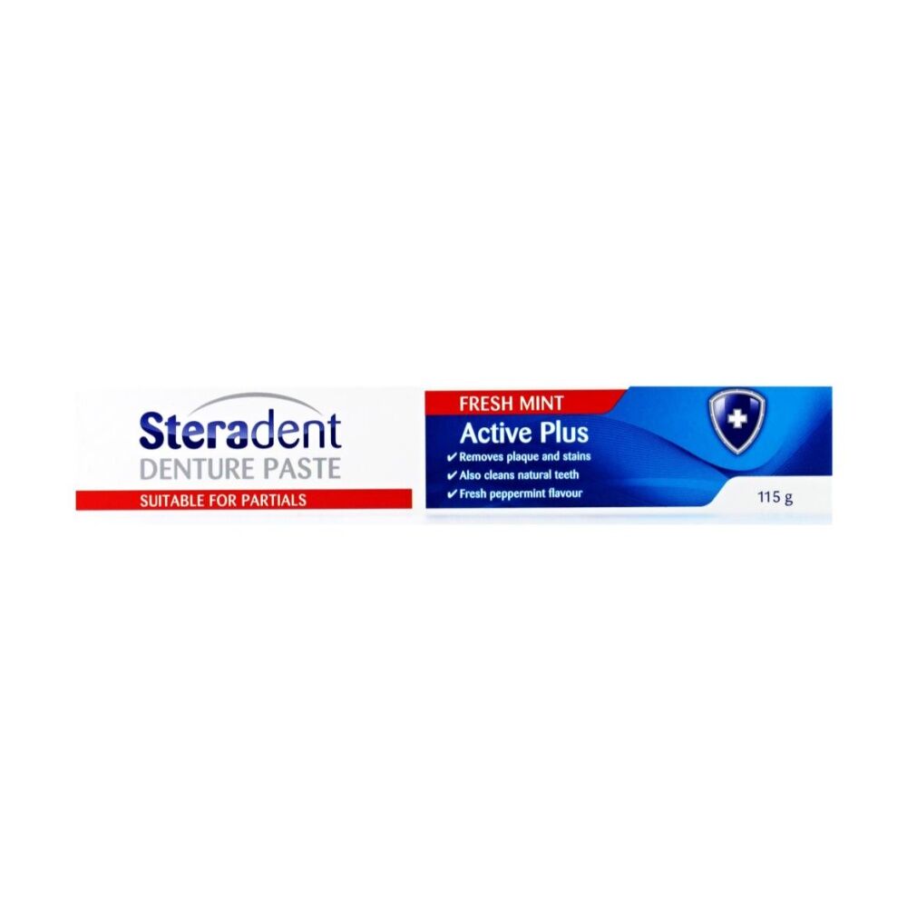 Steradent Denture Paste Active Plus Fresh Mint Oral Care For Partials 115g (24 Pack) — image 3