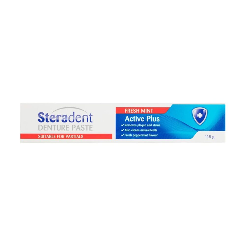 Steradent Denture Paste Active Plus Fresh Mint Oral Care For Partials 115g (24 Pack) — image 4