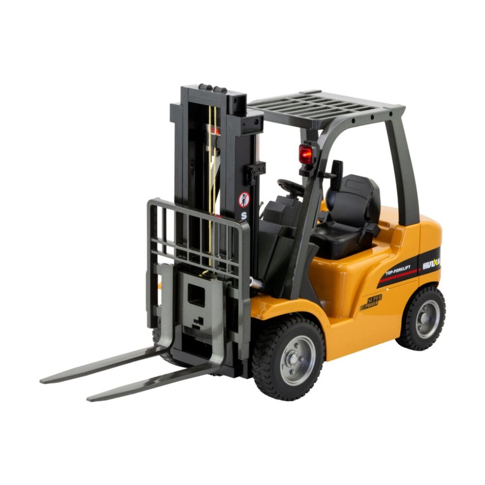Lenoxx Professional RC Model Forklift 1 10 Remote Controlled 2.4G 8 Channel Durable Alloy - Realistic Movement - Includes Battery - 8 Plus - Yellow