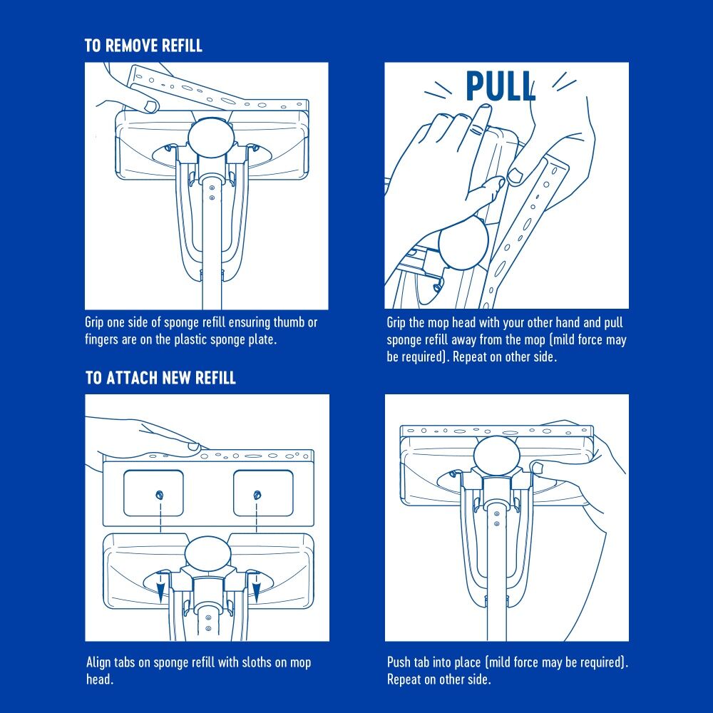 Oates 6x2pc Oates Tilt-A-Matic Squeeze Mop Refill With Scour Dot Compatible (6 Pack) — image 6