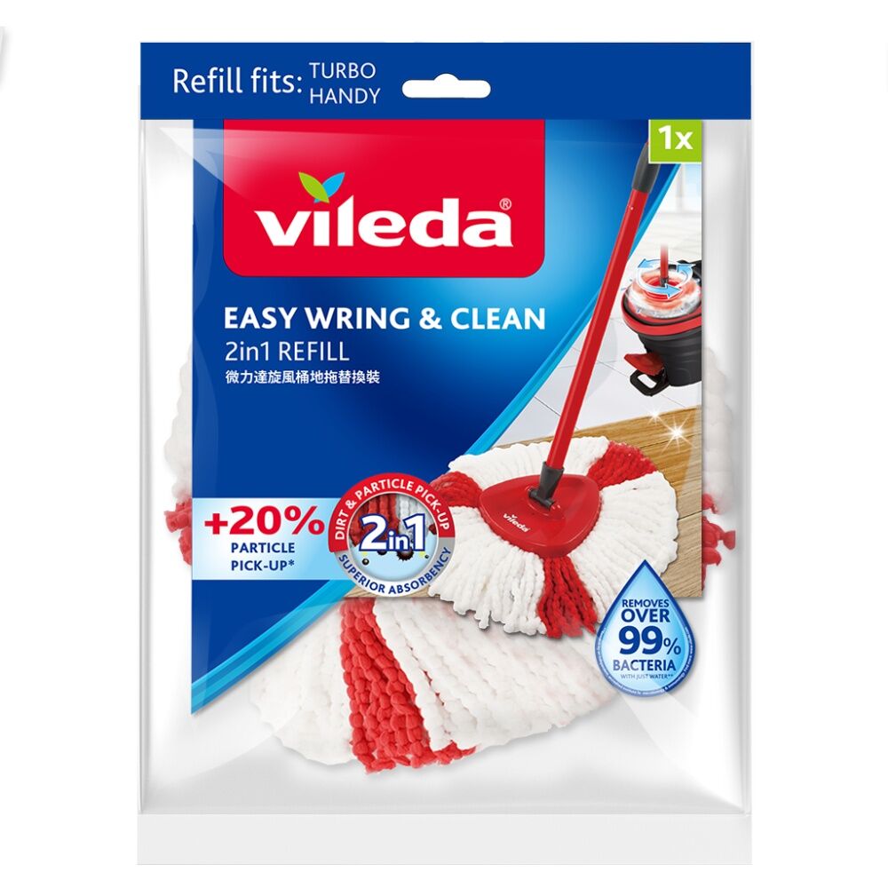 Vileda Easy Wring Clean Spin Mop Refill 2in1 Microfibre Power Red (3 Pack) — image 2