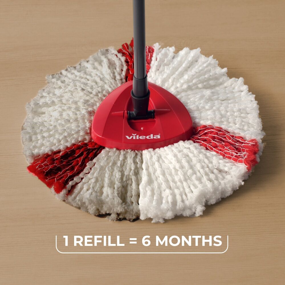 Vileda Easy Wring Clean Spin Mop Refill 2in1 Microfibre Power Red (6 Pack) — image 4