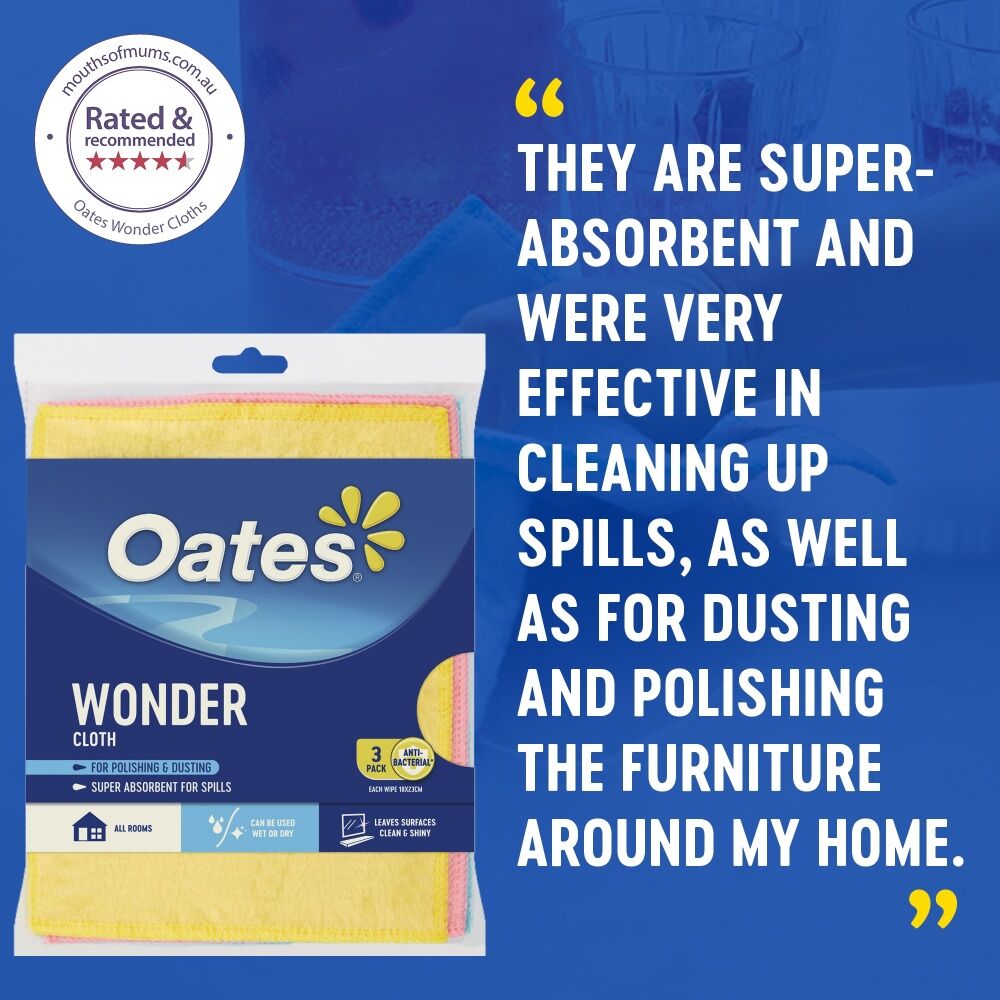 Oates 12x3pc Oates Wonder Cloth Natural Fibre Super Absorbent Multi-Purpose (12 Pack) — image 4