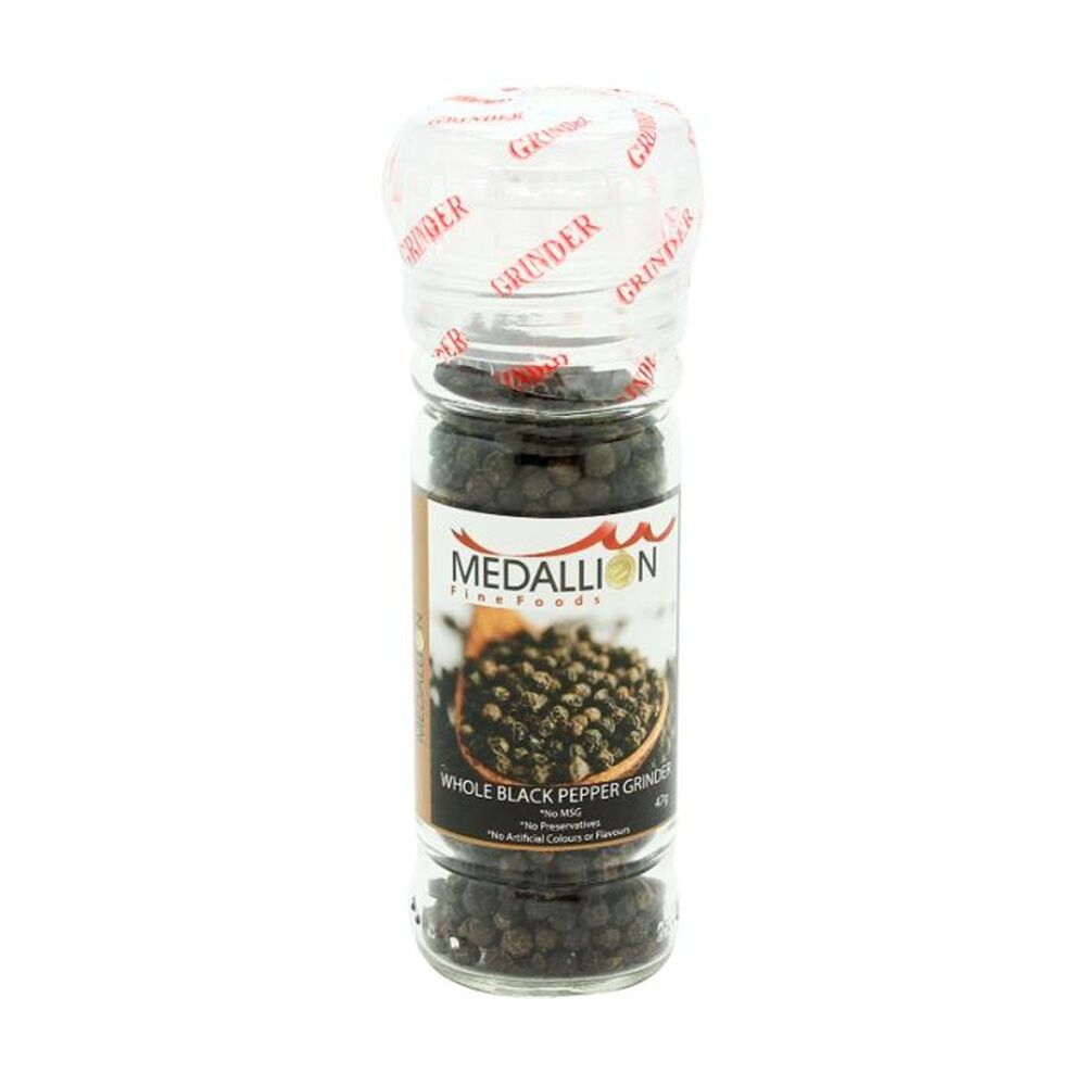Medallion 47g Medallion Whole Peppercorn Black Pepper Mill Grinder Cooking Condiment
