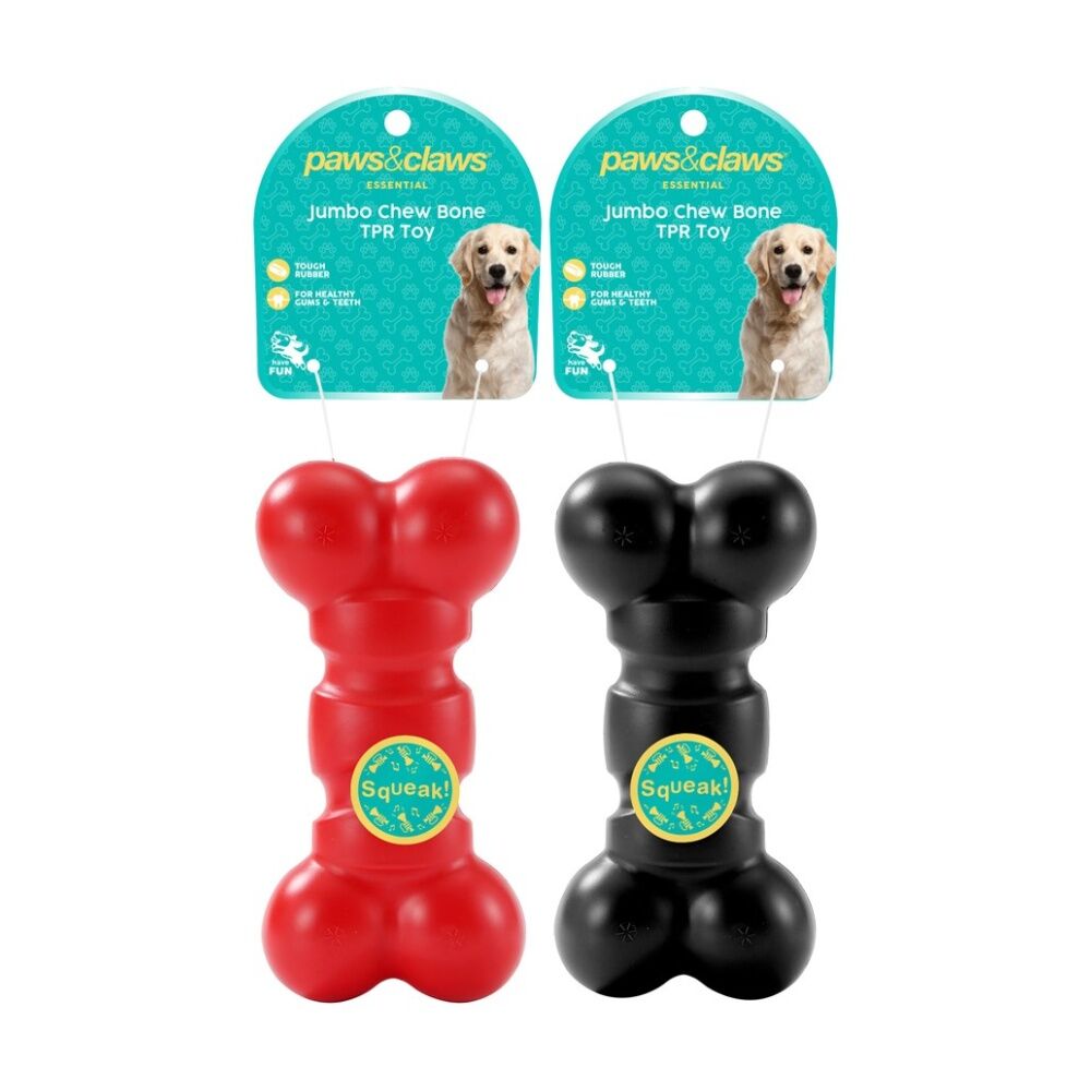 Paws and Claws Assorted Heavy Duty Jumbo Chew Bone TPR Dog Pet Toy 17x8.2cm — image 2