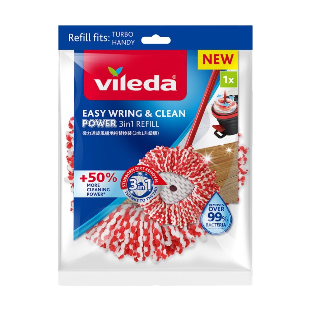 Vileda Easy Wring & Clean Spin Mop 3in1 Refill Microfibre Absorb (2 Pack) — image 2