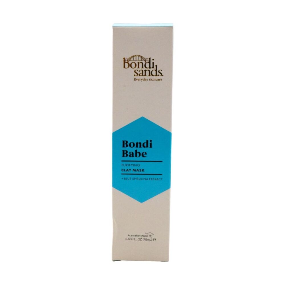 Bondi Sands 75mL Clay Mask Purifying Blue Spirulina Extract - Australian Made - White And Blue Packaging 75ml