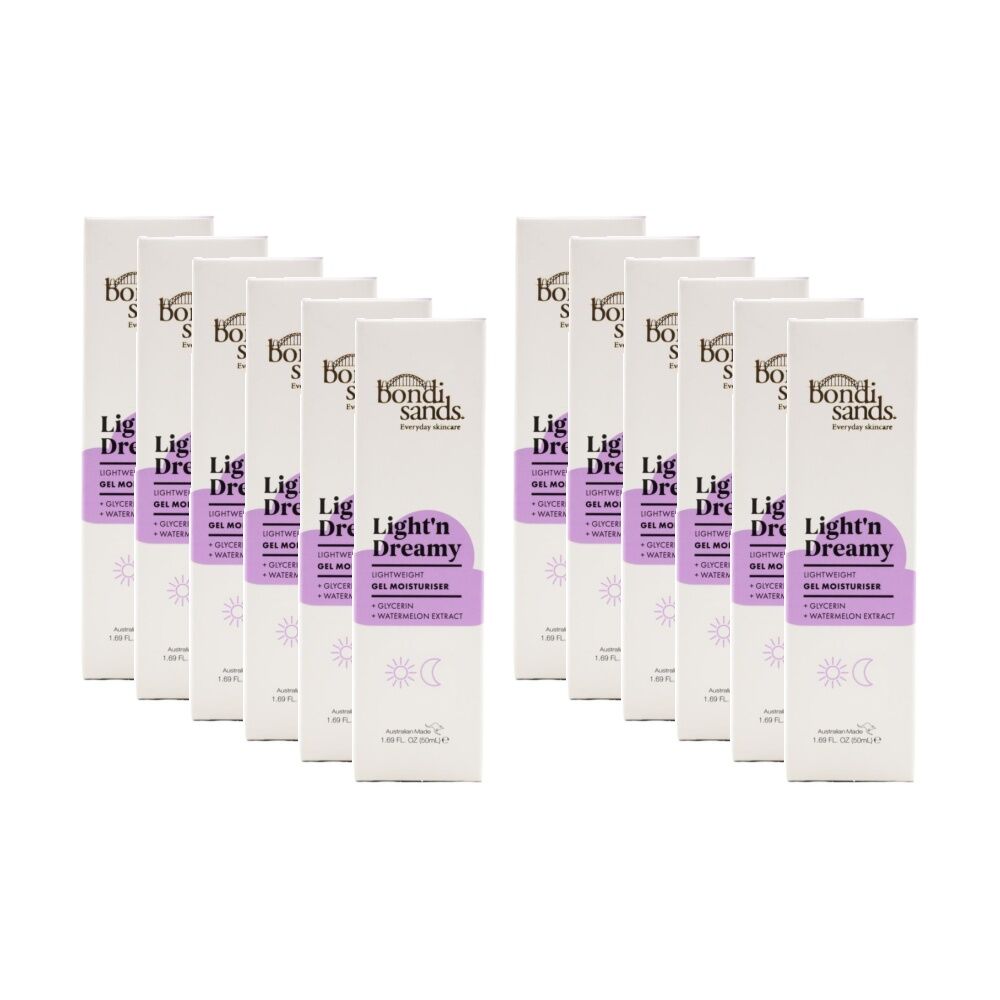 Bondi Sands Gel Moisturiser Light N Dreamy Glycerin Watermelon Extract 50ml (12 Pack)