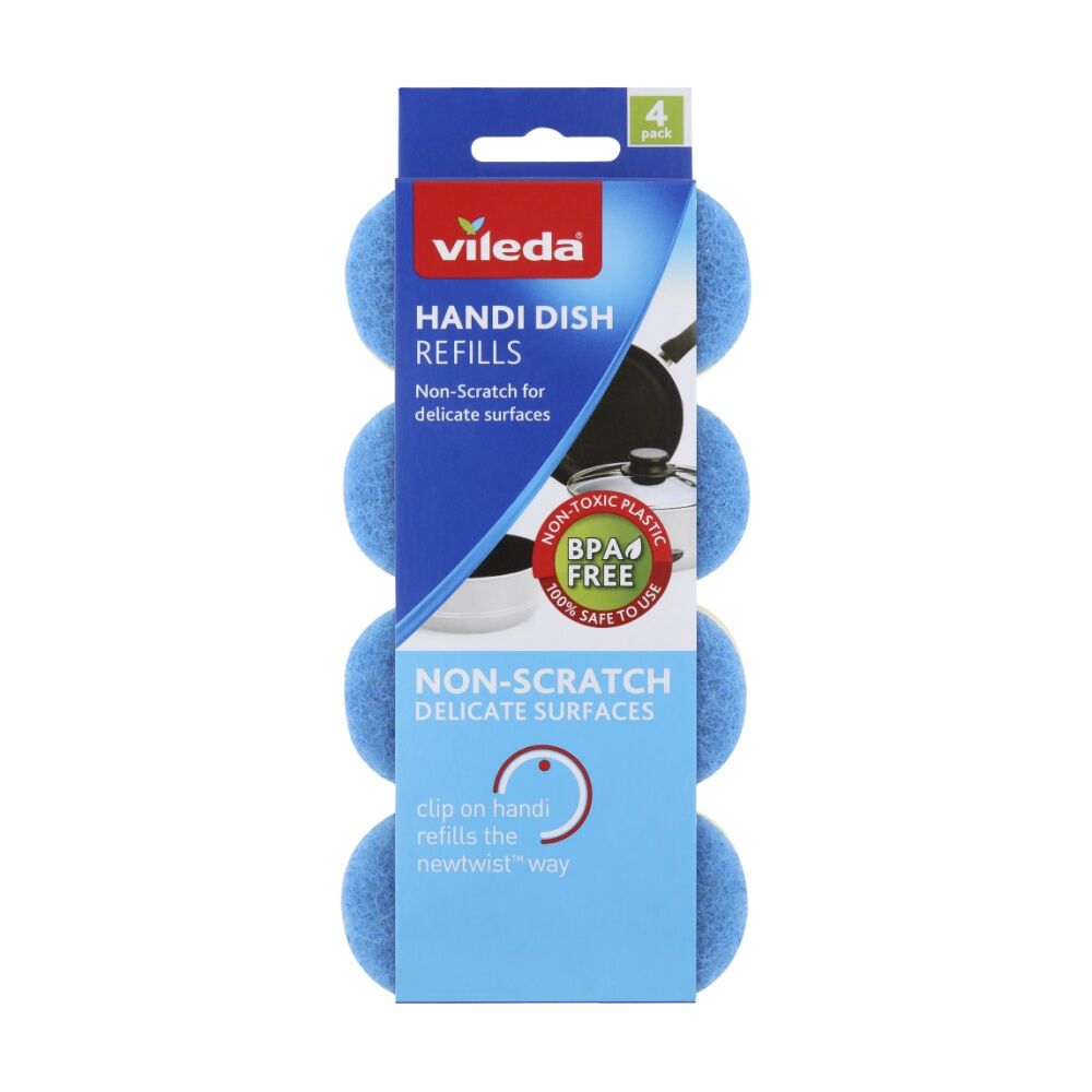 Vileda 6x4pc Vileda Handi Dish Non-Scratch Refills Gentle Cleaning Sponges (6 Pack) — image 2