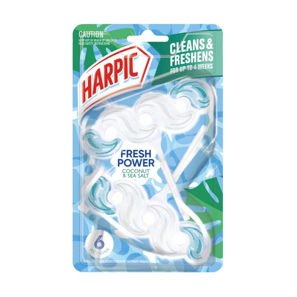 Harpic 2pc Harpic Toilet Cleaner Fresh Power w/ 6 Actions Coconut & Sea Salt (12 Pack) — image 2