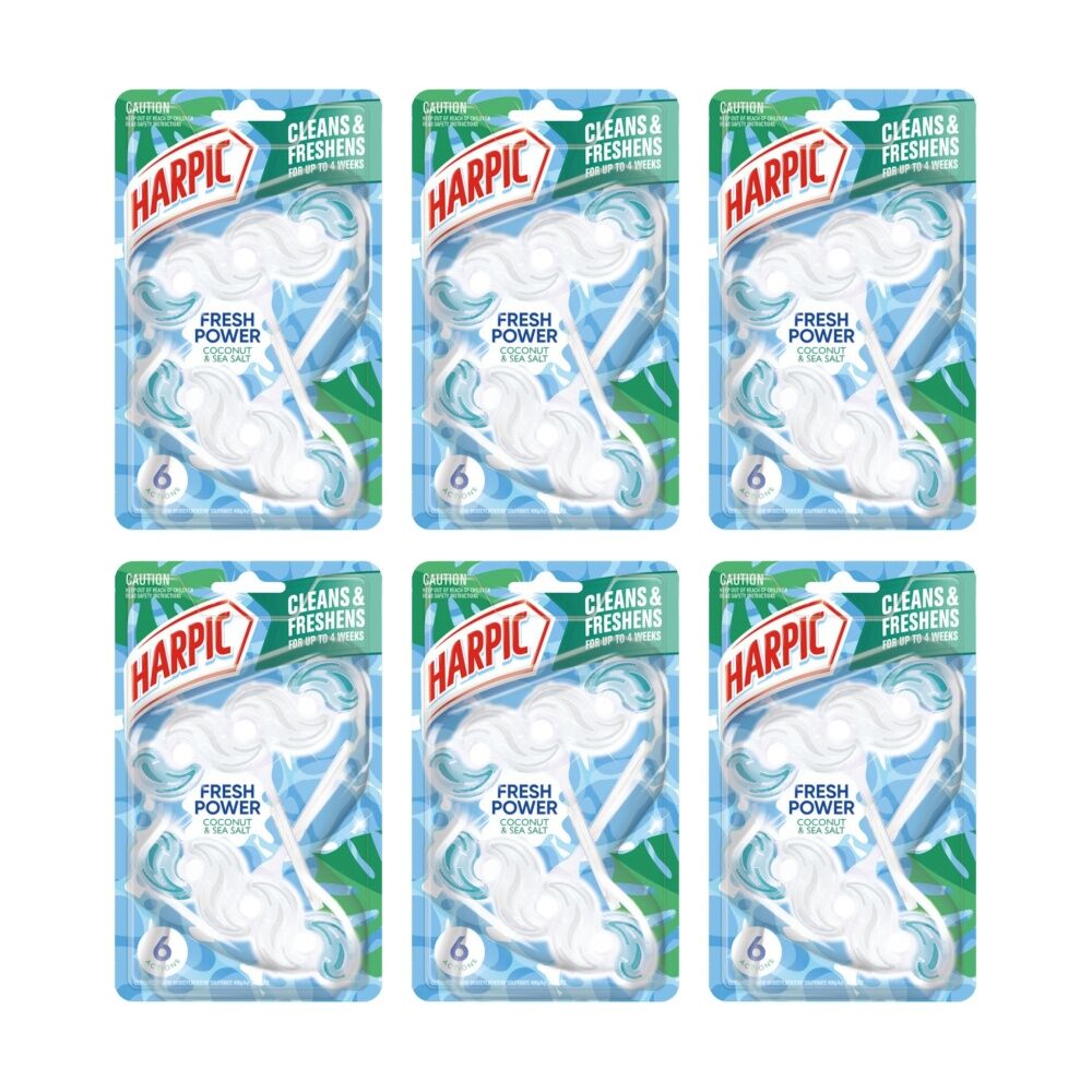 Harpic 2pc Harpic Toilet Cleaner Fresh Power w/ 6 Actions Coconut & Sea Salt (6 Pack)