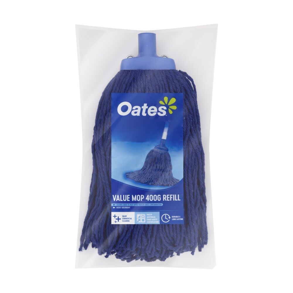 Oates Value Mop Refill Absorbent Cleaning Replacement Pad Blue 400g Oates