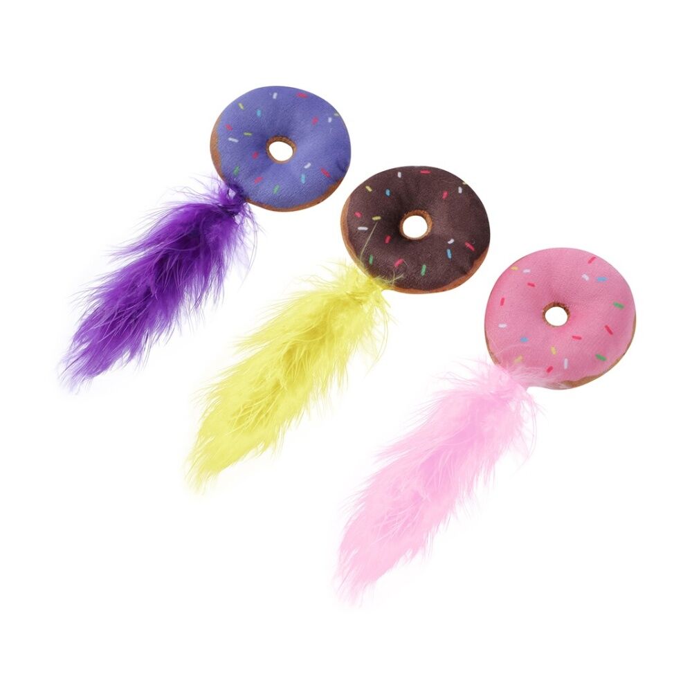 Paws and Claws 3pc Paws And Claws Cara Cat Plush Donuts Crinkle Play Toy Set 6x12cm (6 Pack) — image 3
