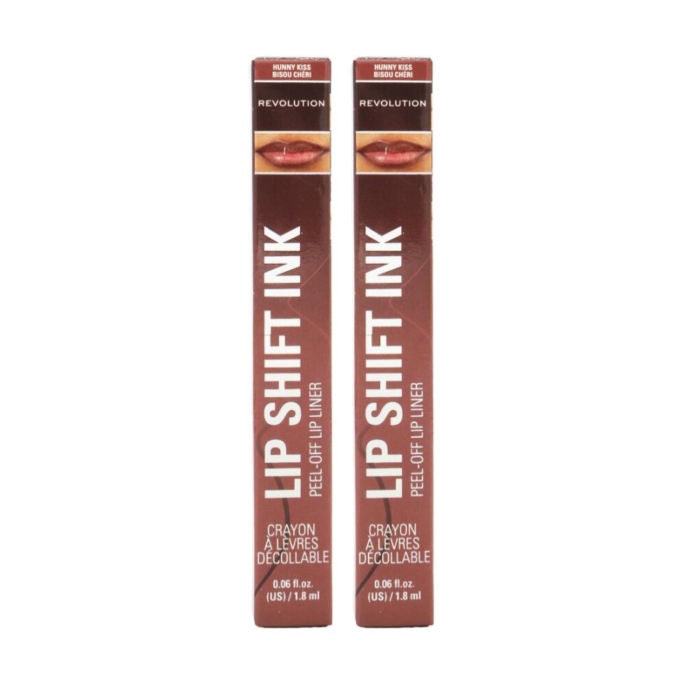 Revolution Lip Shift Ink Peel Off Lipliner Stain Hunny Kiss 1.8mL (2 Pack)