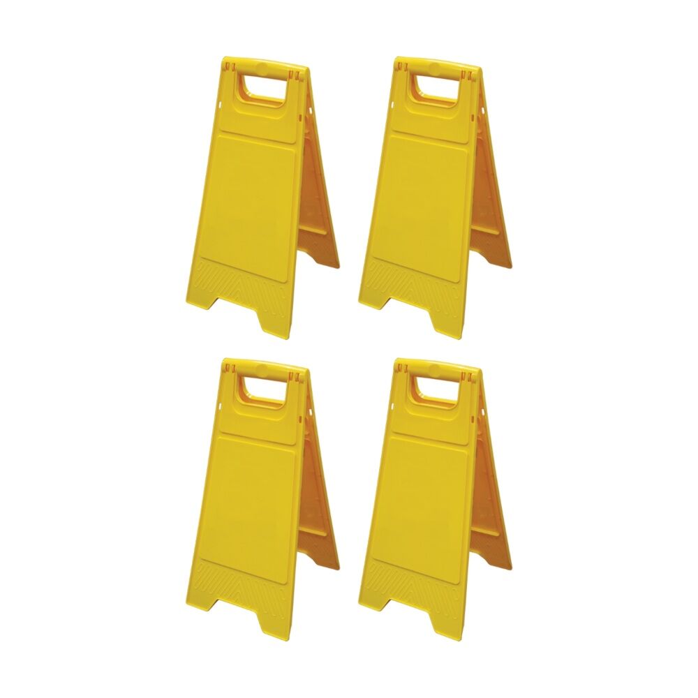 Edco Lightweight & Compact Folding Contractor Blank Sign Yellow (4 Pack)