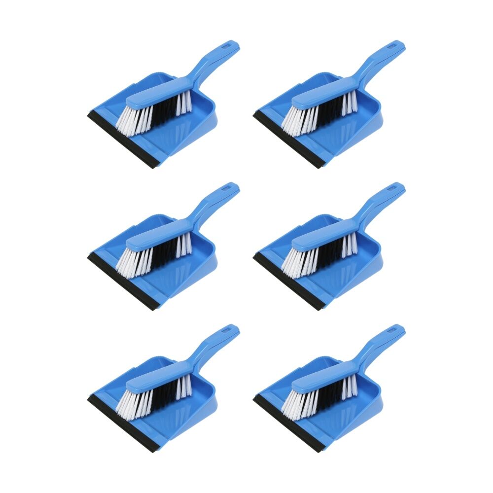 Edco Flagged Fill Dustpan & Brush Set Commercial/Domestic Blue 220x110mm (6 Pack)