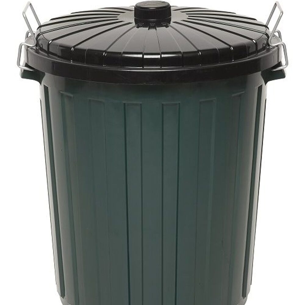 Edco Easy Lock Metal Handles Plastic Garbage Bin With Lid 55L Green (2 Pack) — image 2