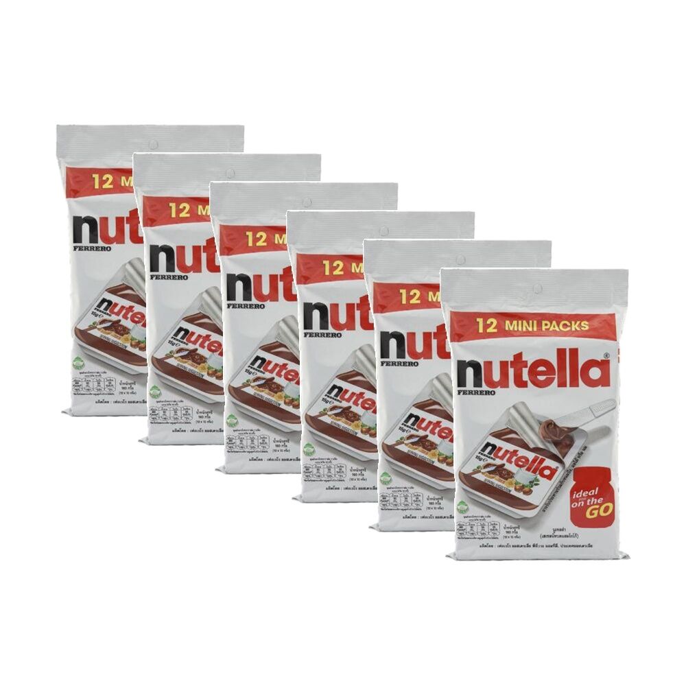 Nutella 12pc Nutella Ferrero Chocolate Spread Portion On The Go Pack 15g (6 Pack)