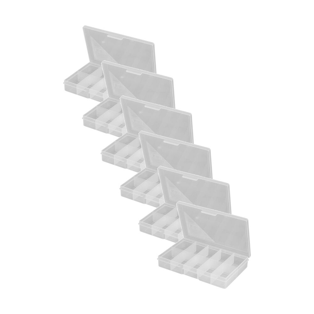 Fischer Plastic 10 Compartment Storage Box Small Case (6 Pack)