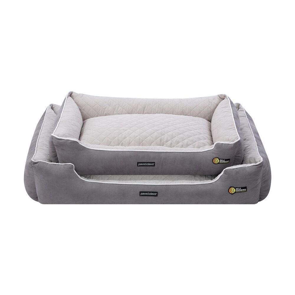Paws and Claws X-Large Self Warming Walled Dog Pet Bed Grey 110x80x26cm — image 7