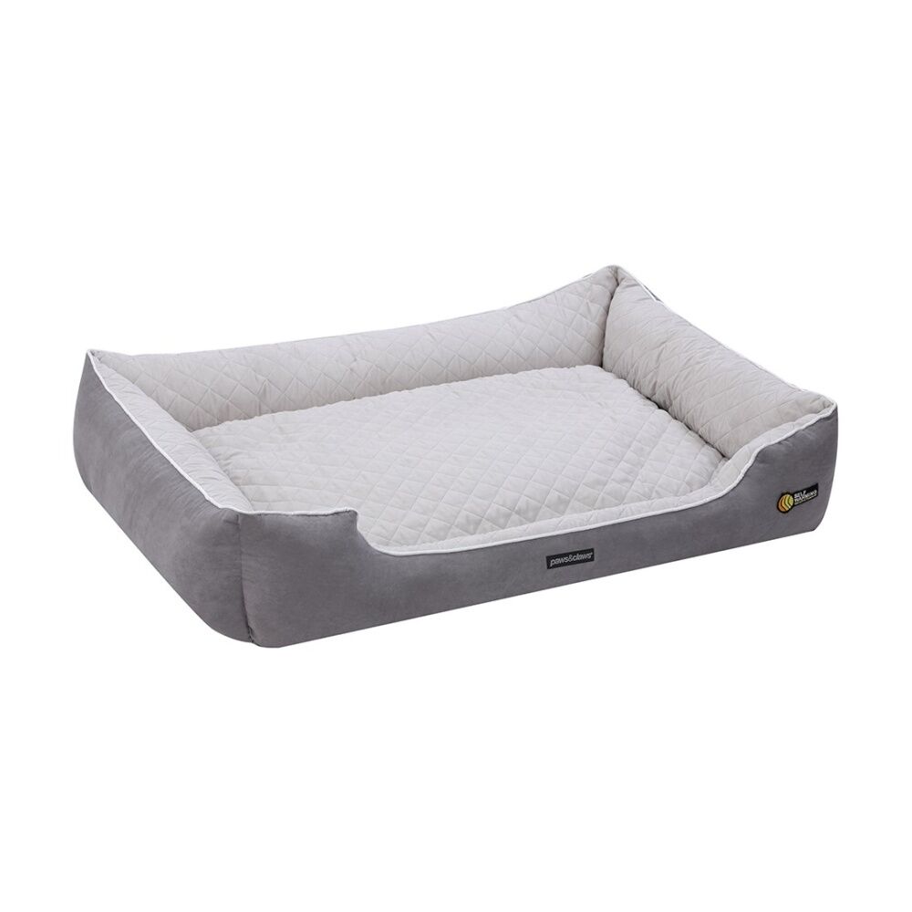 Paws and Claws X-Large Self Warming Walled Dog Pet Bed Grey 110x80x26cm
