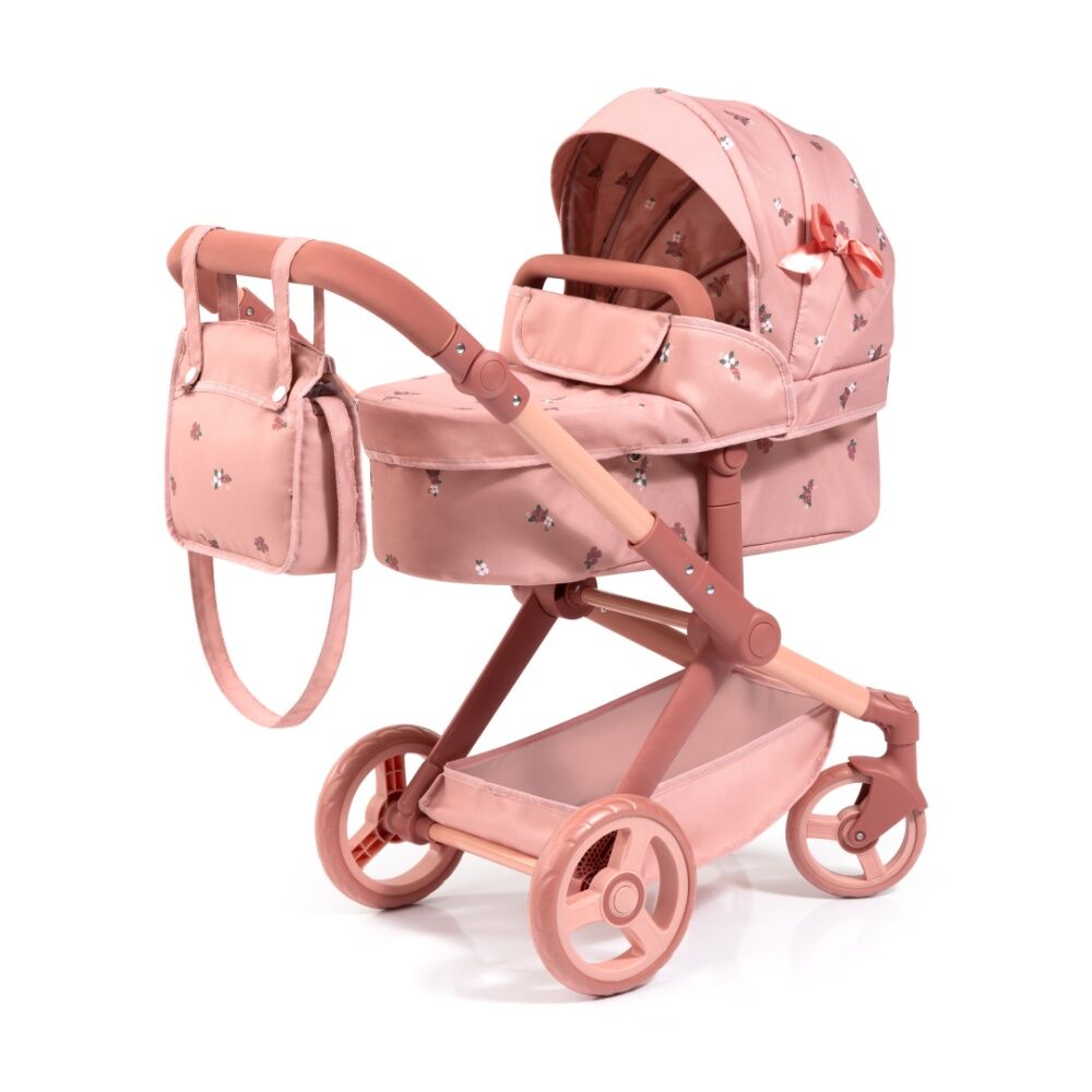 Bayer Xeo Doll's Pram - Suitable For Dolls Up To 52cm - Adjustable Handle 58-71cm - Convertible Carrycot And Jogger Pushchair - Foldable For