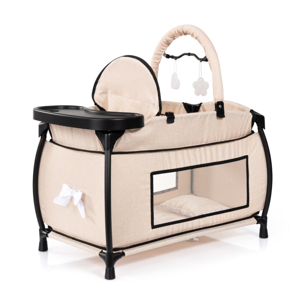 Bayer Multi Bed Doll Cot Integrated High Chair Dolls Beige 46cm Bayer
