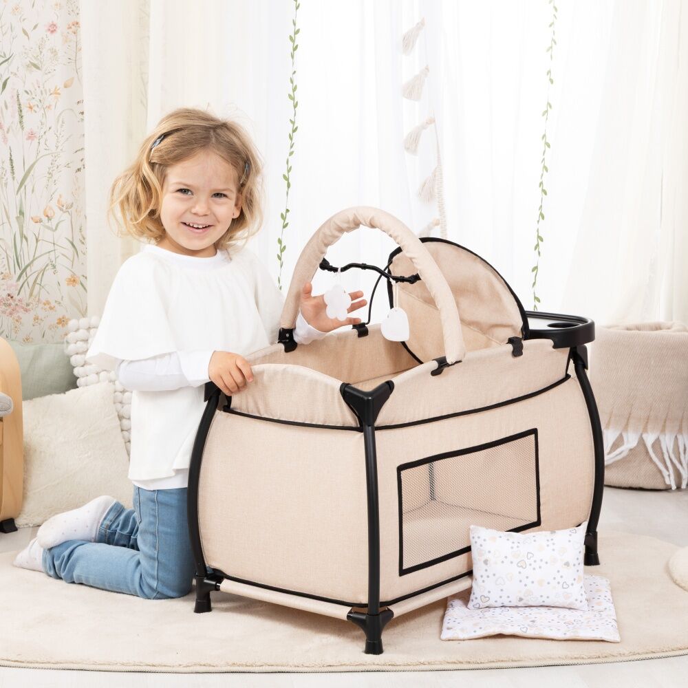 Bayer Multi Bed Doll Cot Integrated High Chair Dolls Beige 46cm Bayer — image 6