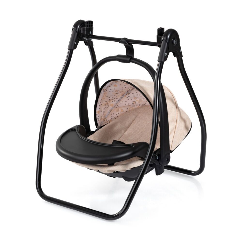 Bayer High Chair with Swing Set Foldable Travel Bed for Dolls Beige 40cm Bayer
