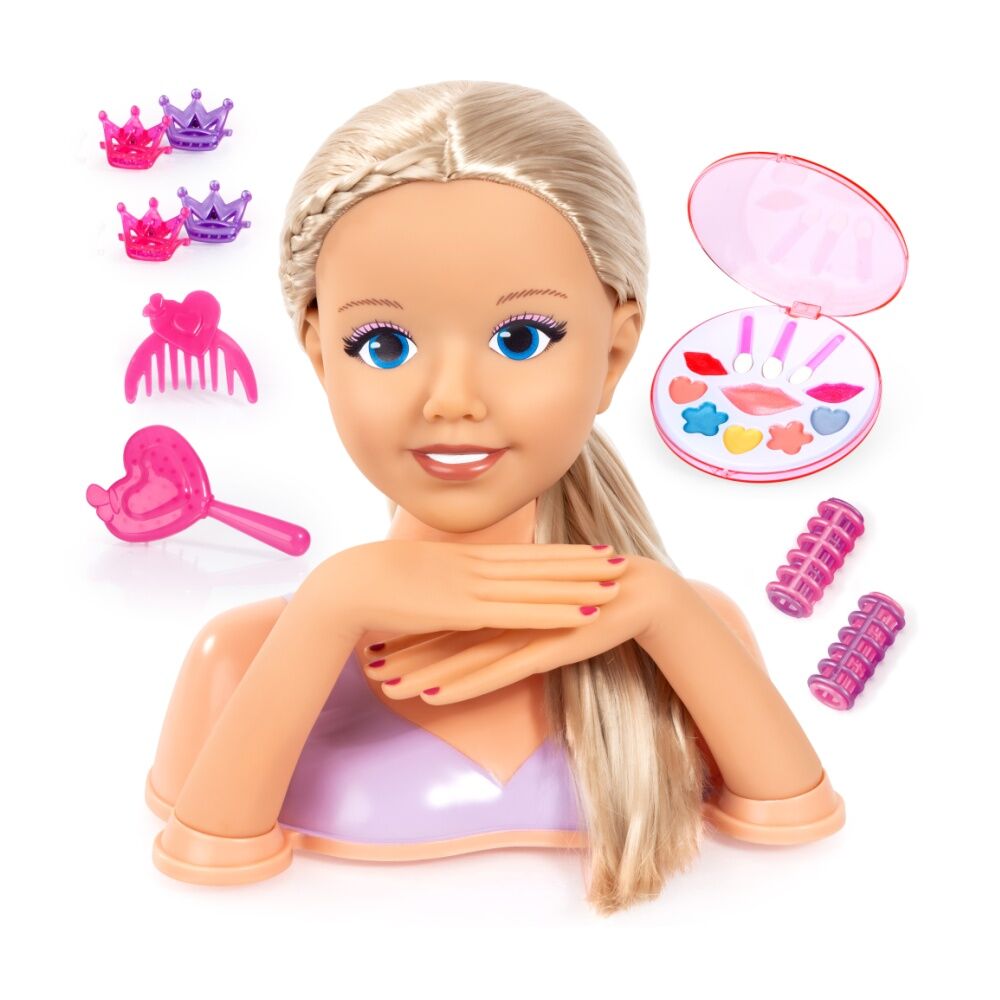 Bayer Lovely Styling Head With Brush Comb Hair Clips Curlers Make Up 25cm