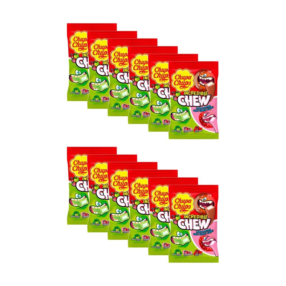 Chupa Chups Incredible Chews 175g Party Favours Candy/Lollies/Gummies (12 Pack)