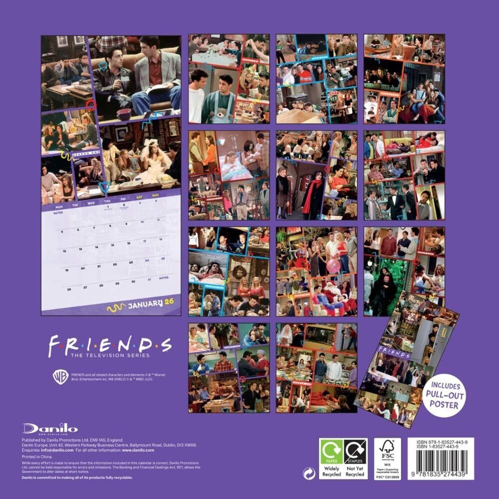 Friends 30x30cm TV Series 2026 Square Wall Calendar Room Decor — image 3