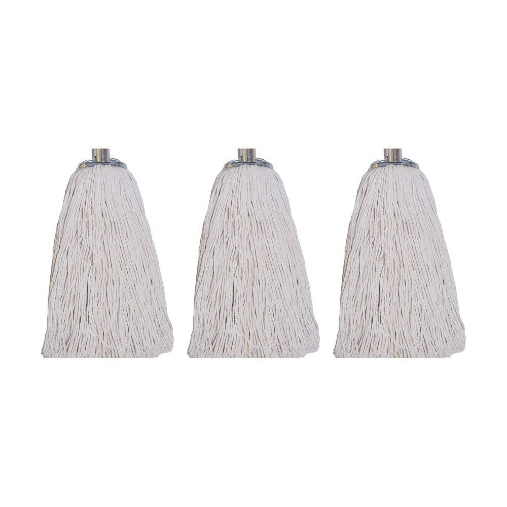 Edco Polycotton Mop Head Metal Ferrule Cleaning Tool 20 1inchx25mm (3 Pack)