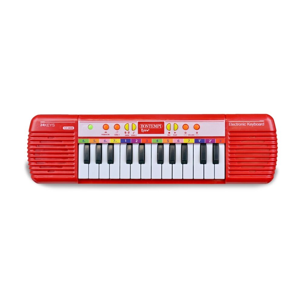 Bontempi Electronic Mini Keyboard 24-Key 10 Melodies Red Music Instrument Kit