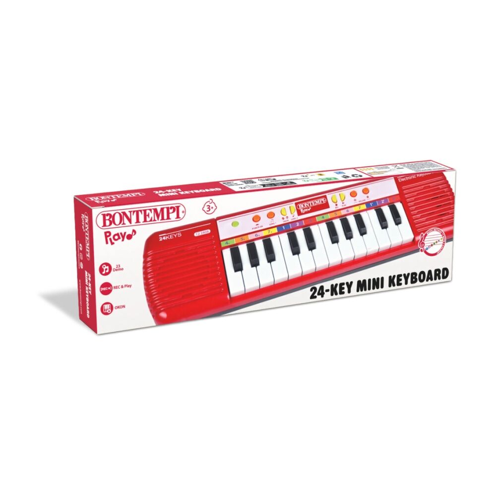 Bontempi Electronic Mini Keyboard 24-Key 10 Melodies Red Music Instrument Kit — image 3