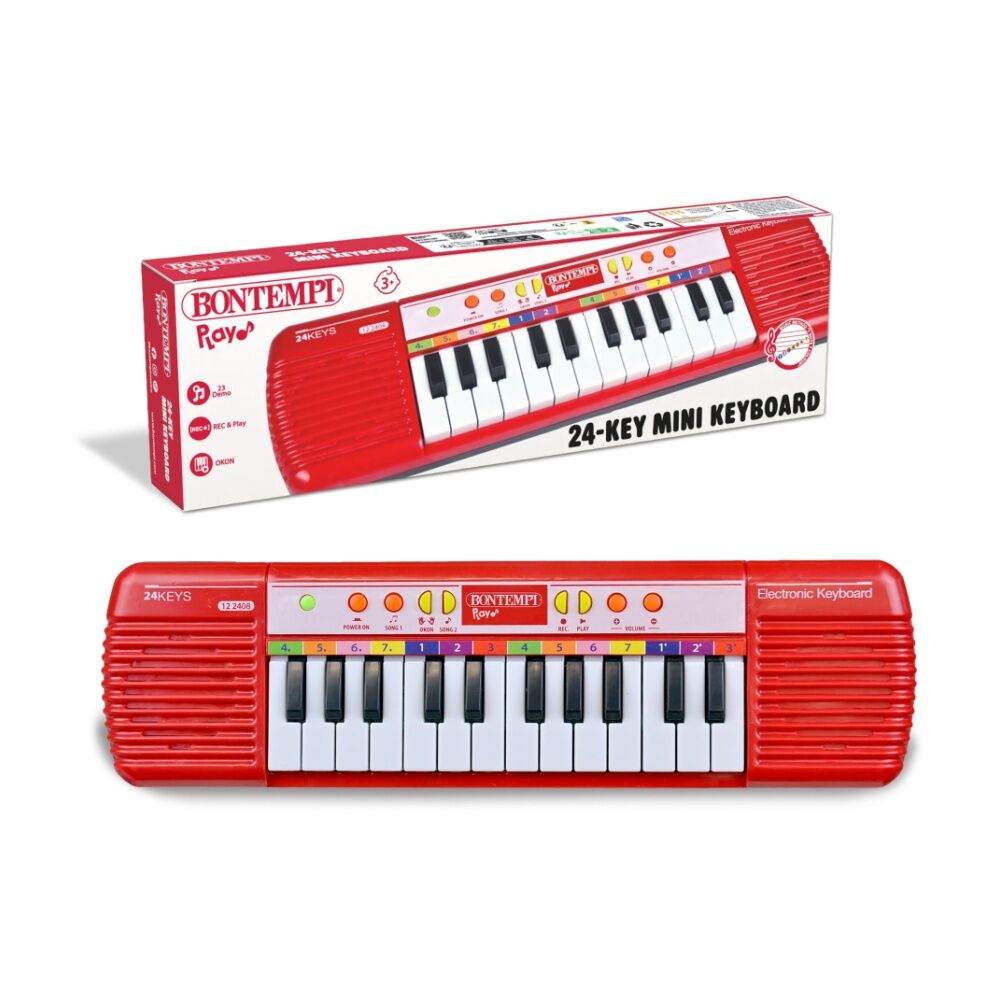 Bontempi Electronic Mini Keyboard 24-Key 10 Melodies Red Music Instrument Kit — image 2