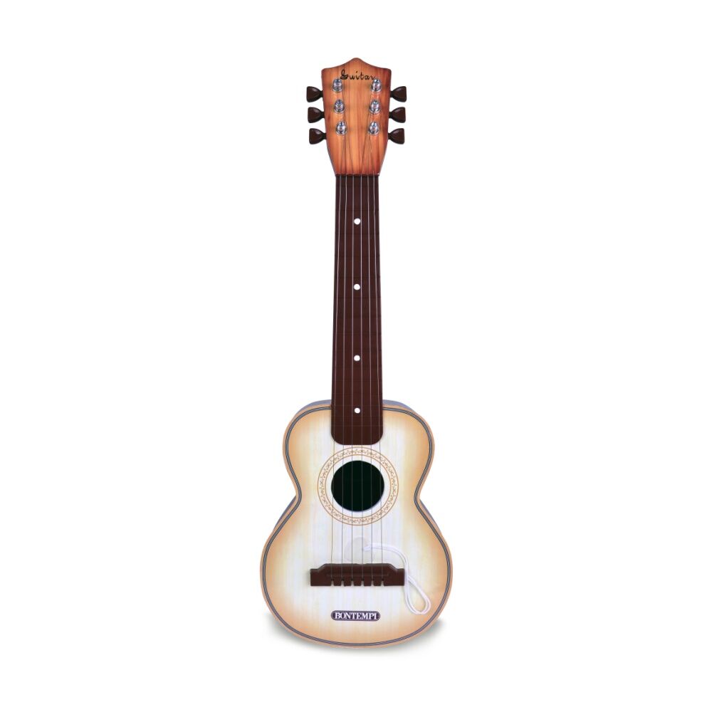 Bontempi Plastic Guitar Wood Finish 6 Metal Strings 55cm Classical Style