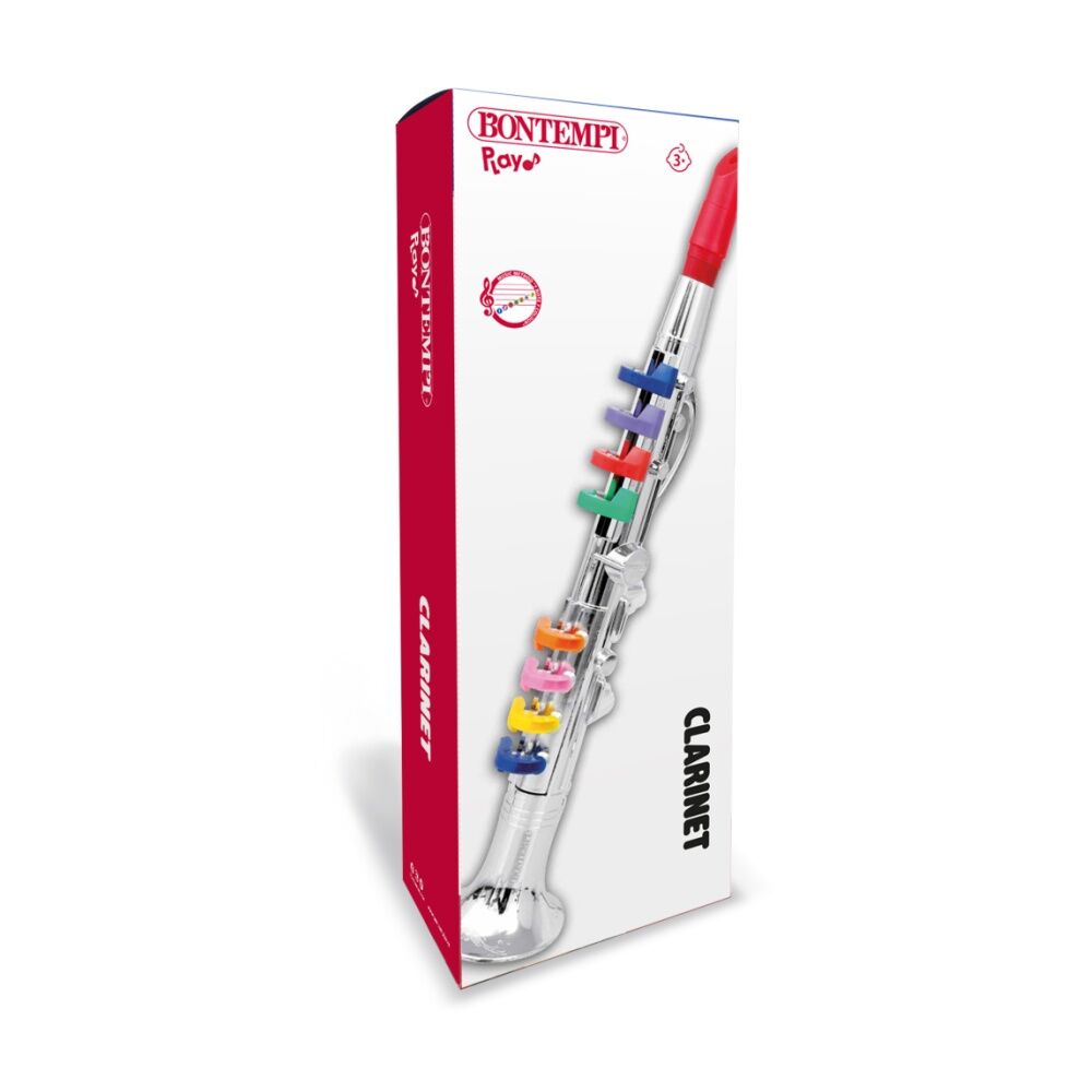 Bontempi Clarinet 8 Coloured Keys Metal Musical Instrument Silver 42cm — image 3