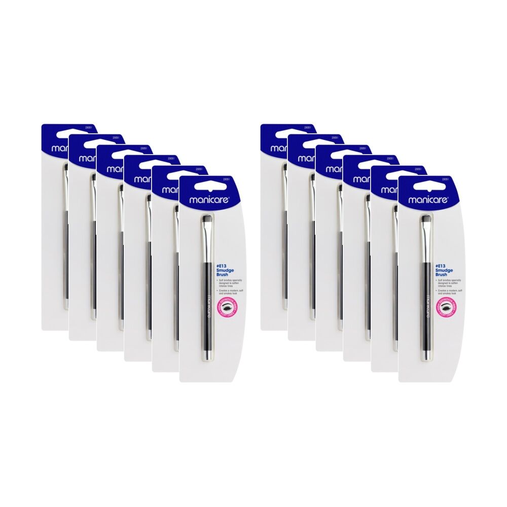 Manicare Smudge Brush Make Up Tool For Soft Bristles & Lines E13 (12 Pack)