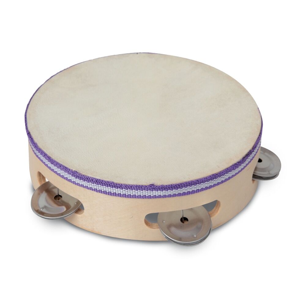 Bontempi Wooden Tambourine Membrane Cymbals Realistic Sound Natural 190mm Bontempi