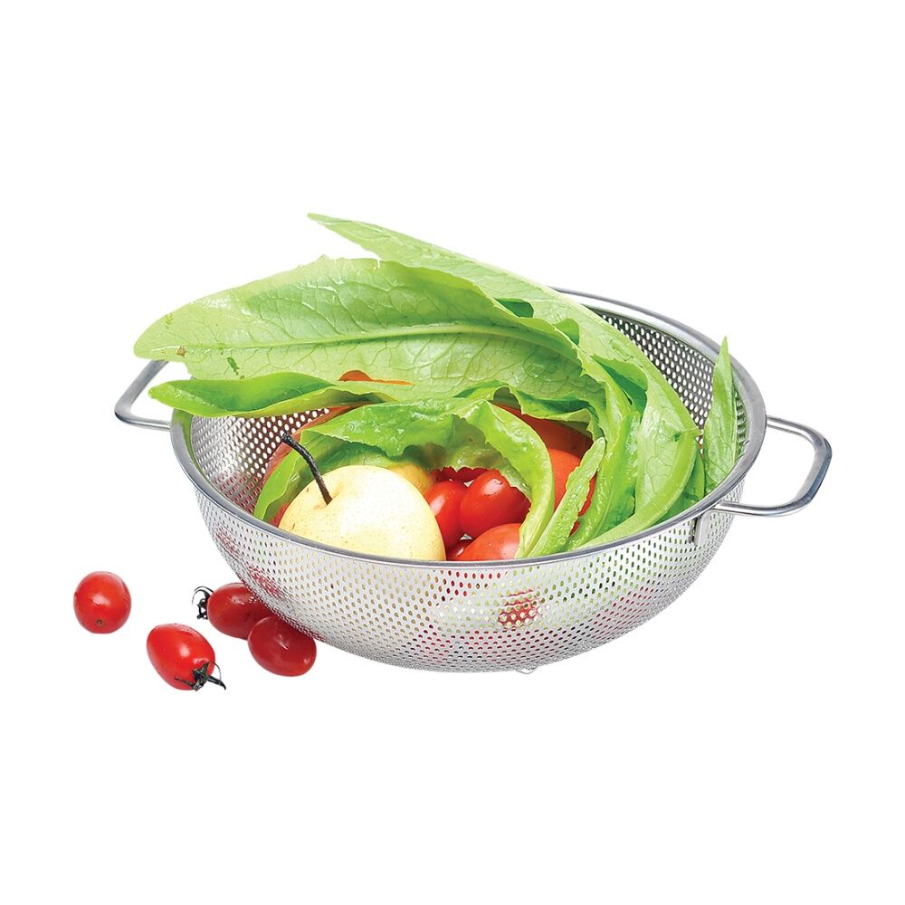 Appetito Stainless Steel Kitchen Colander w/ Handles 25.5cm Diameter (2 Pack) — image 6