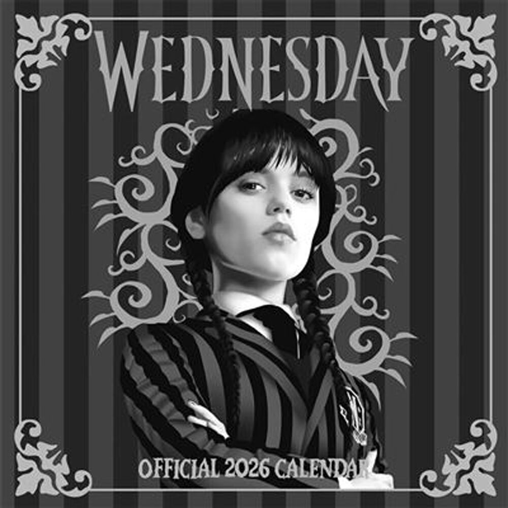 Wednesday 30x30cm Addams 2026 Square Wall Calendar Room Decor
