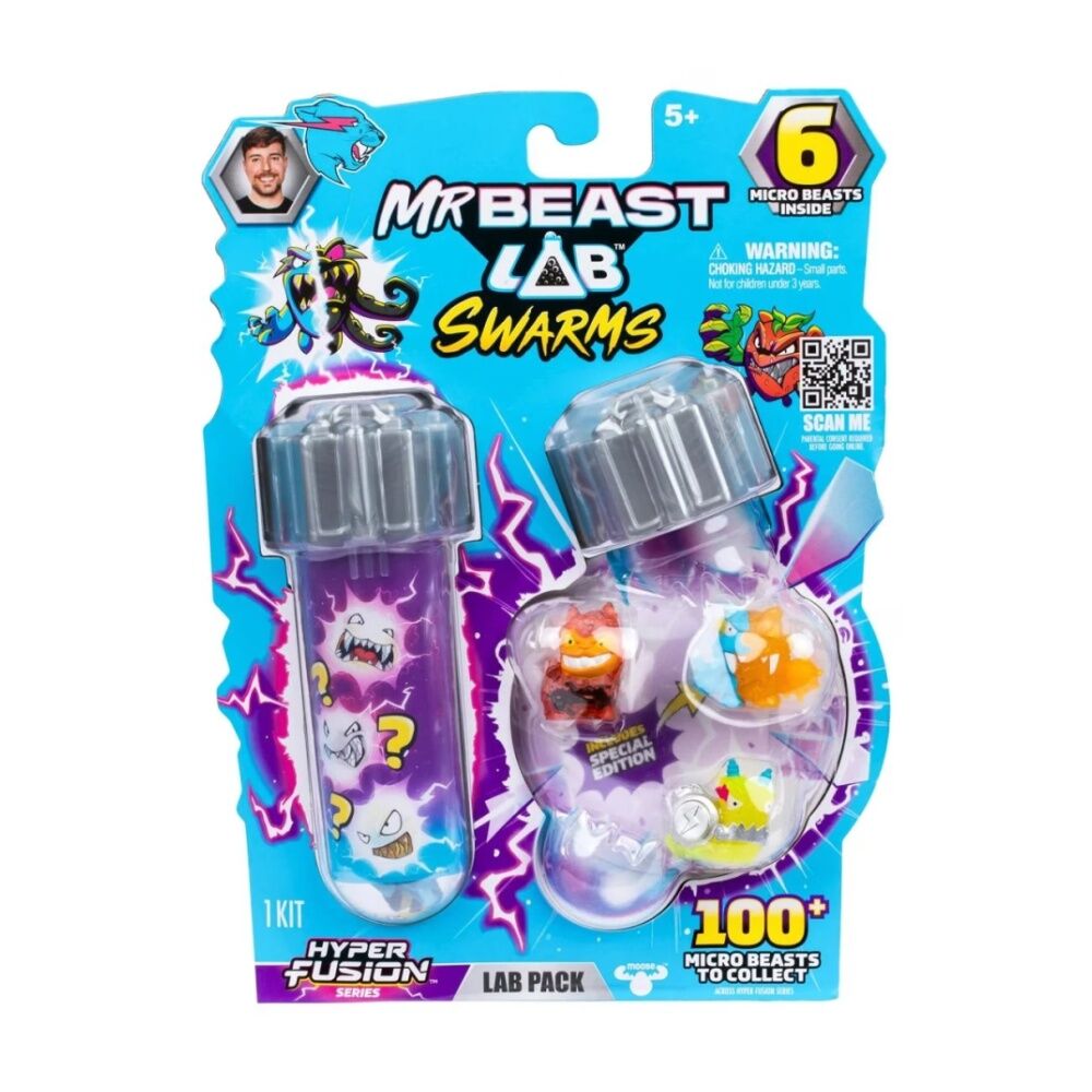 Mrbeast Lab Swarms S3 Pack Collectible Micro Beasts Assorted (6 Pieces)
