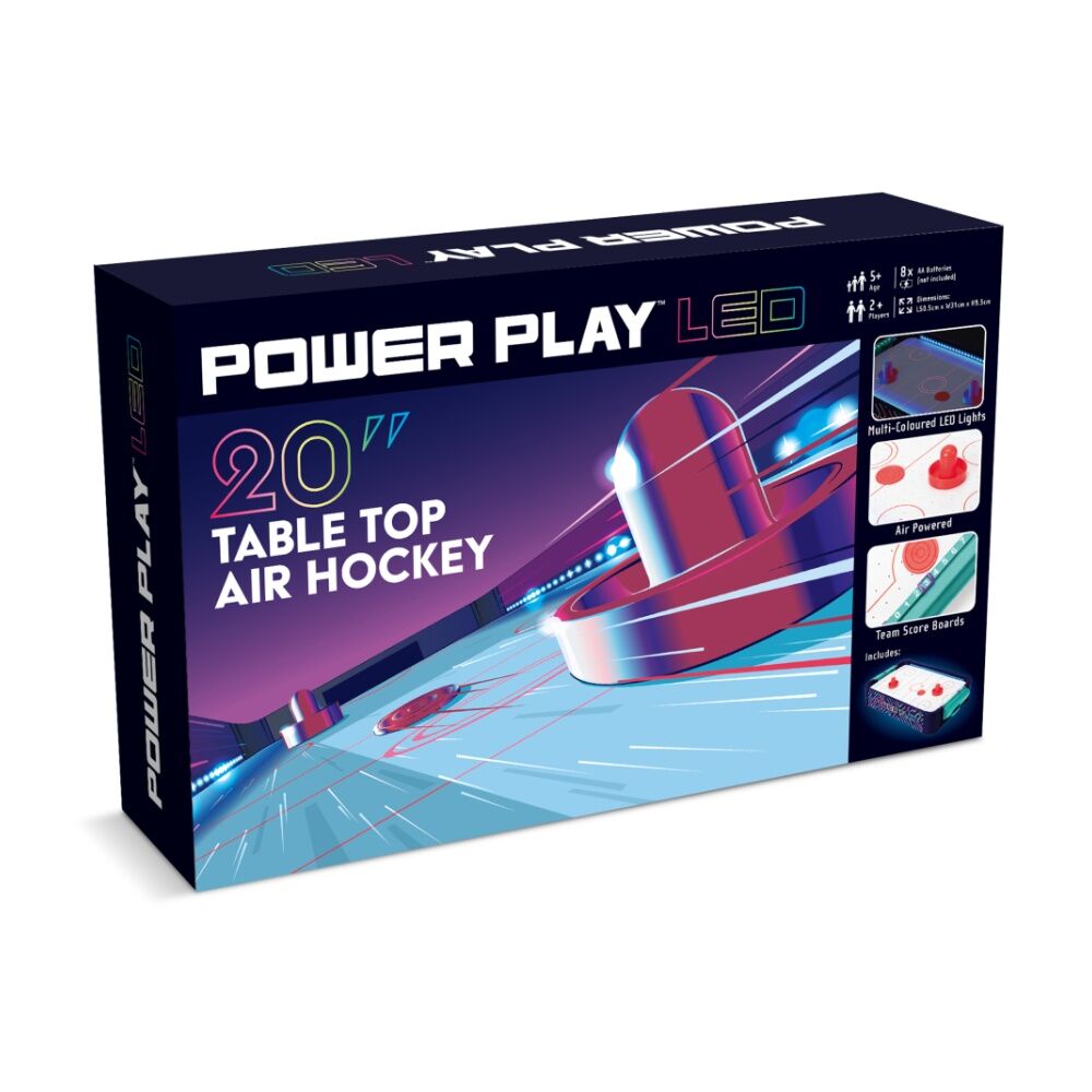 Wilton Bradley LED Air Hockey Games Table With Pushers & Pucks 20in — image 2