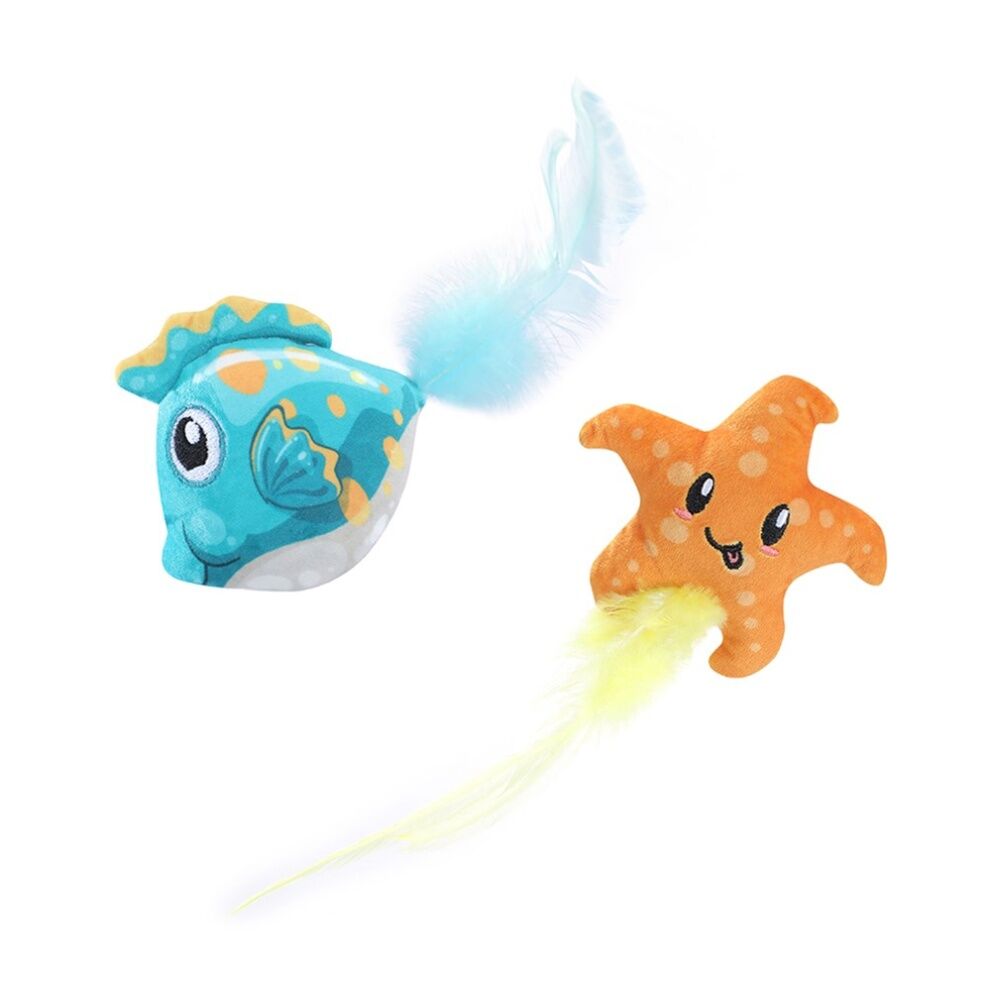 Paws and Claws Cara Pet Cat Sea Life Plush Toy Assorted 10x5x5cm (2 Pieces) — image 5