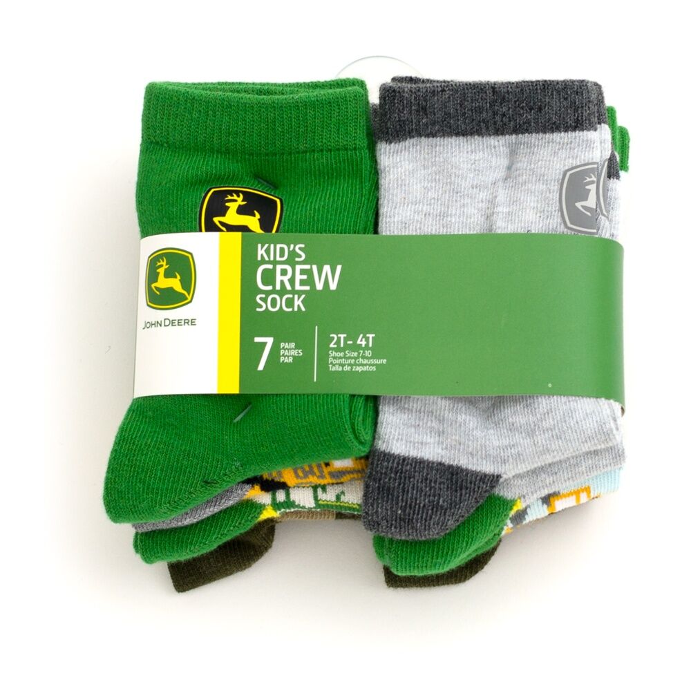 John Deere 2x 7PK 4-6Y Truck Non-Slip Grip Cotton Blend Crew Socks Set — image 3